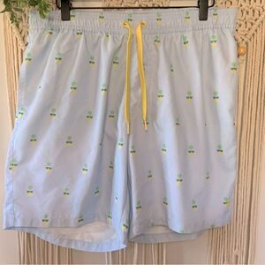 TIPSY ELVES Men’s Pineapple Swim Trunks Blue Size XL